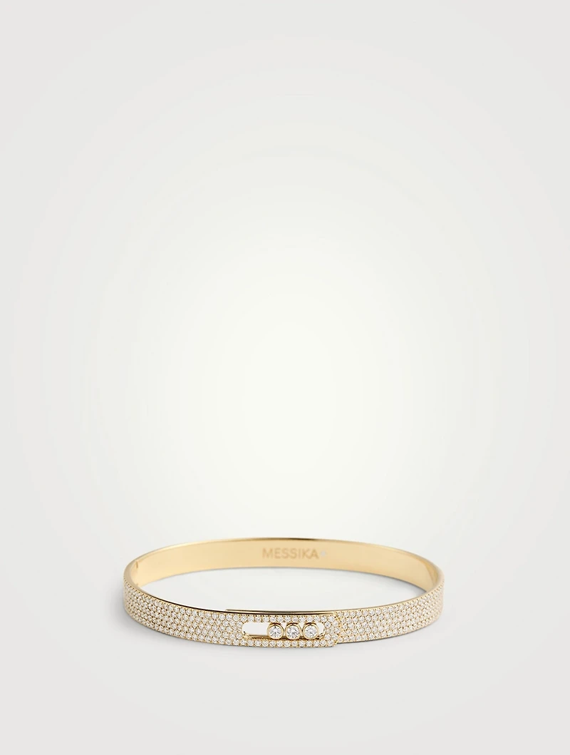 Move Noa 18K Gold Pavé Diamond Bangle
