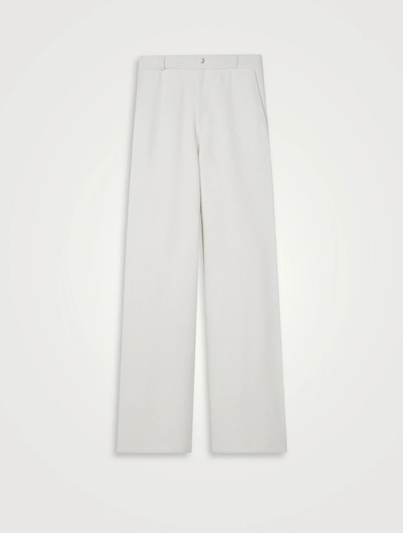 Tailored Cashmere Wide-Leg Trousers