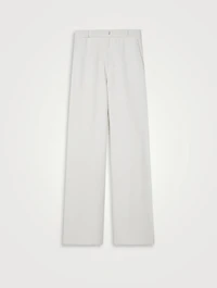 Tailored Cashmere Wide-Leg Trousers