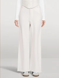 Tailored Cashmere Wide-Leg Trousers