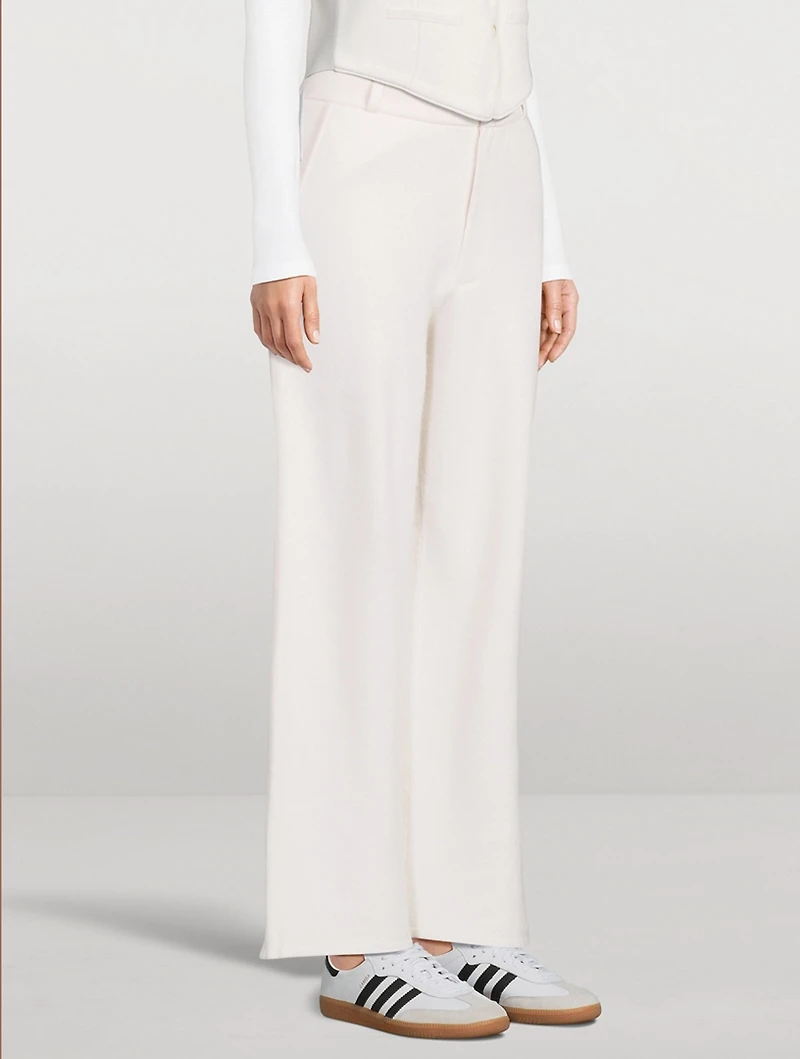 Tailored Cashmere Wide-Leg Trousers