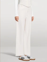 Tailored Cashmere Wide-Leg Trousers