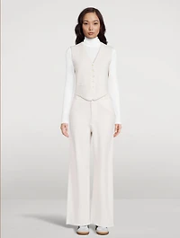 Tailored Cashmere Wide-Leg Trousers