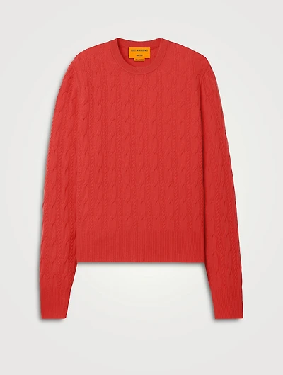 Twin Cable Cashmere Sweater