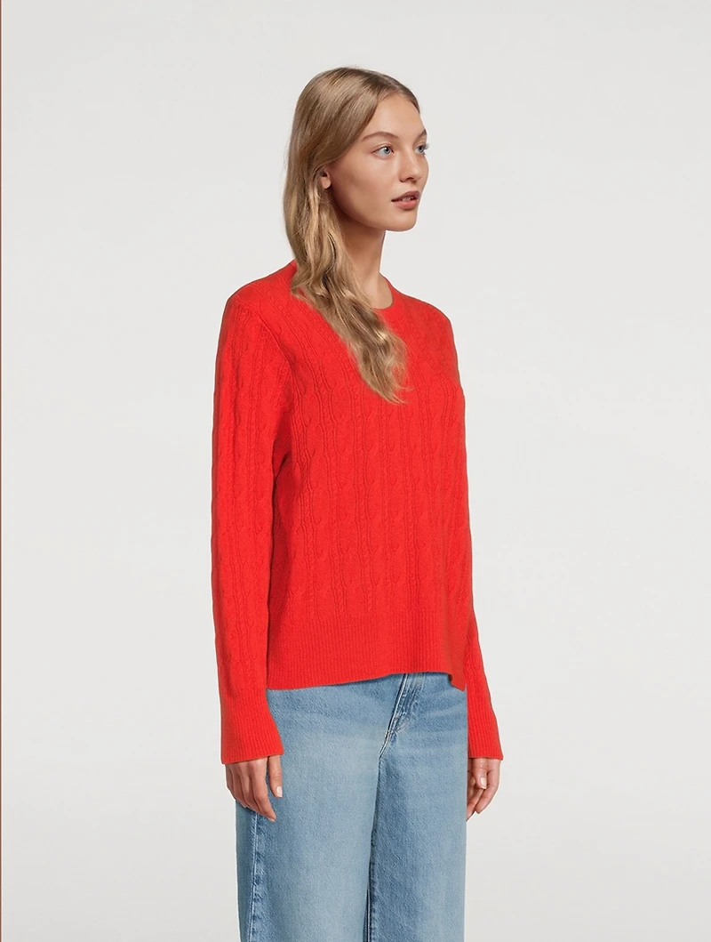 Twin Cable Cashmere Sweater
