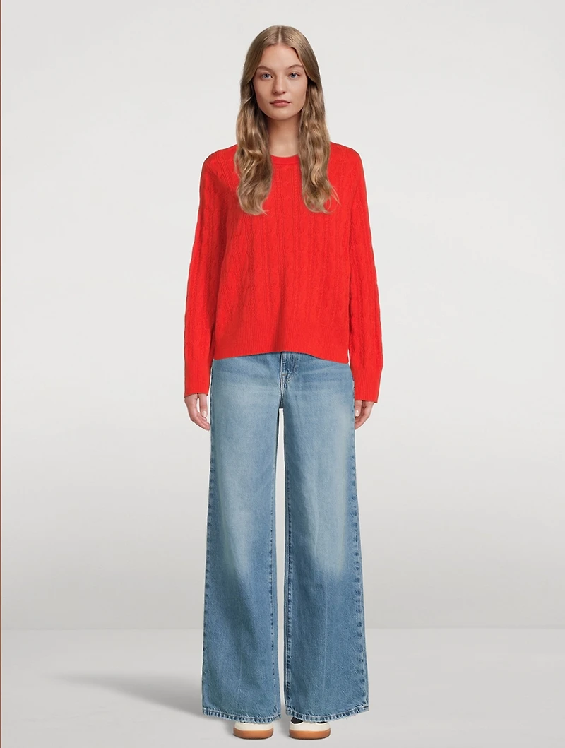 Twin Cable Cashmere Sweater