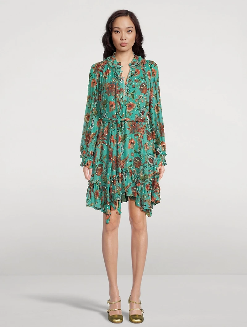 Anais Chiffon Mini Dress Floral Print