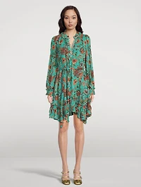 Anais Chiffon Mini Dress Floral Print
