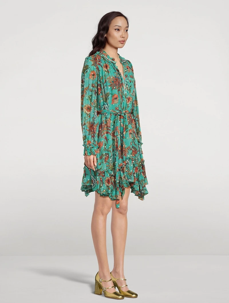 Anais Chiffon Mini Dress Floral Print
