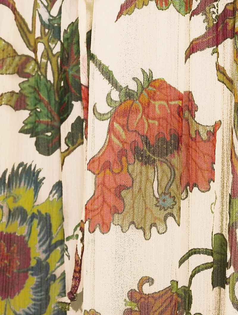 Audette Silk Midi Dress Floral Print