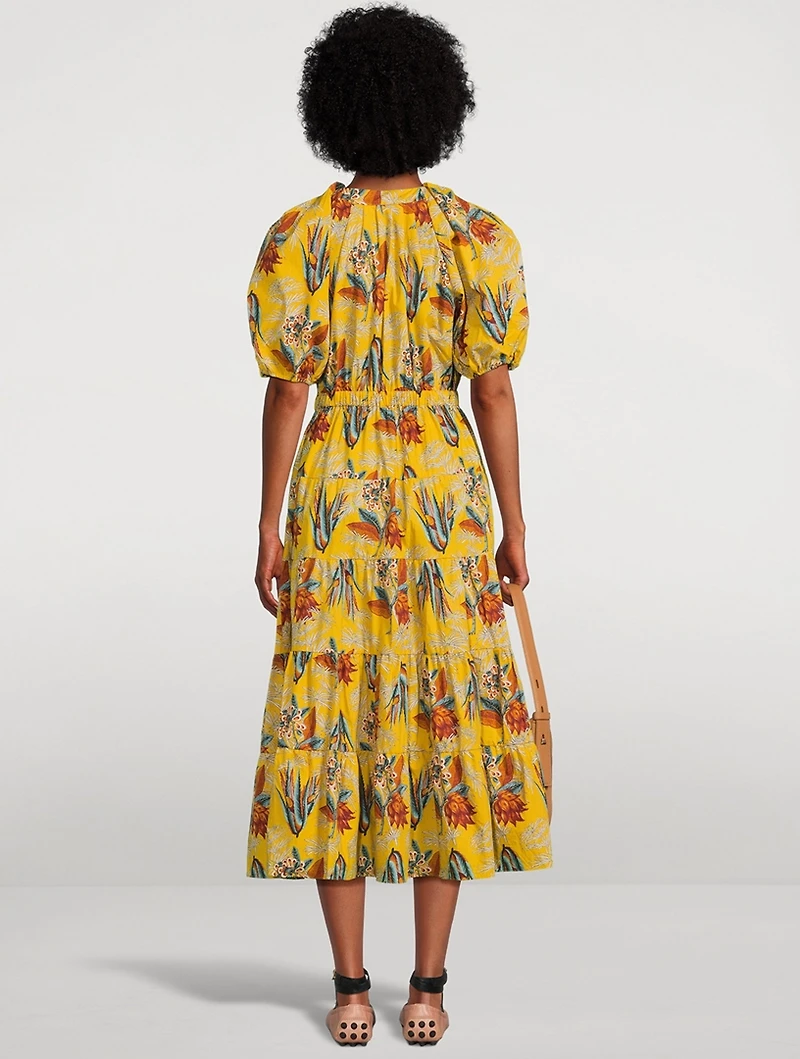 Olina Poplin Midi Dress Floral Print