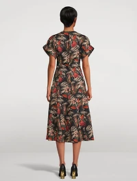 Devon Poplin Midi Dress Floral Print