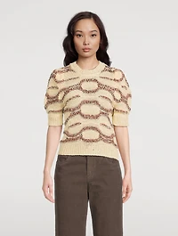 Alba Short-Sleeve Jacquard Sweater