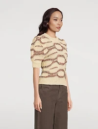 Alba Short-Sleeve Jacquard Sweater