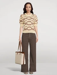 Alba Short-Sleeve Jacquard Sweater