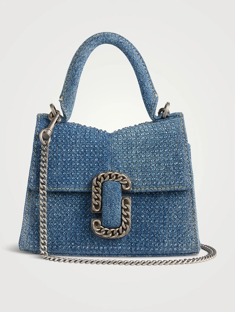 The Mini St. Marc Crystal Denim Top Handle Bag
