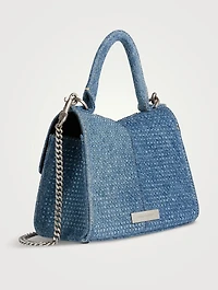 The Mini St. Marc Crystal Denim Top Handle Bag