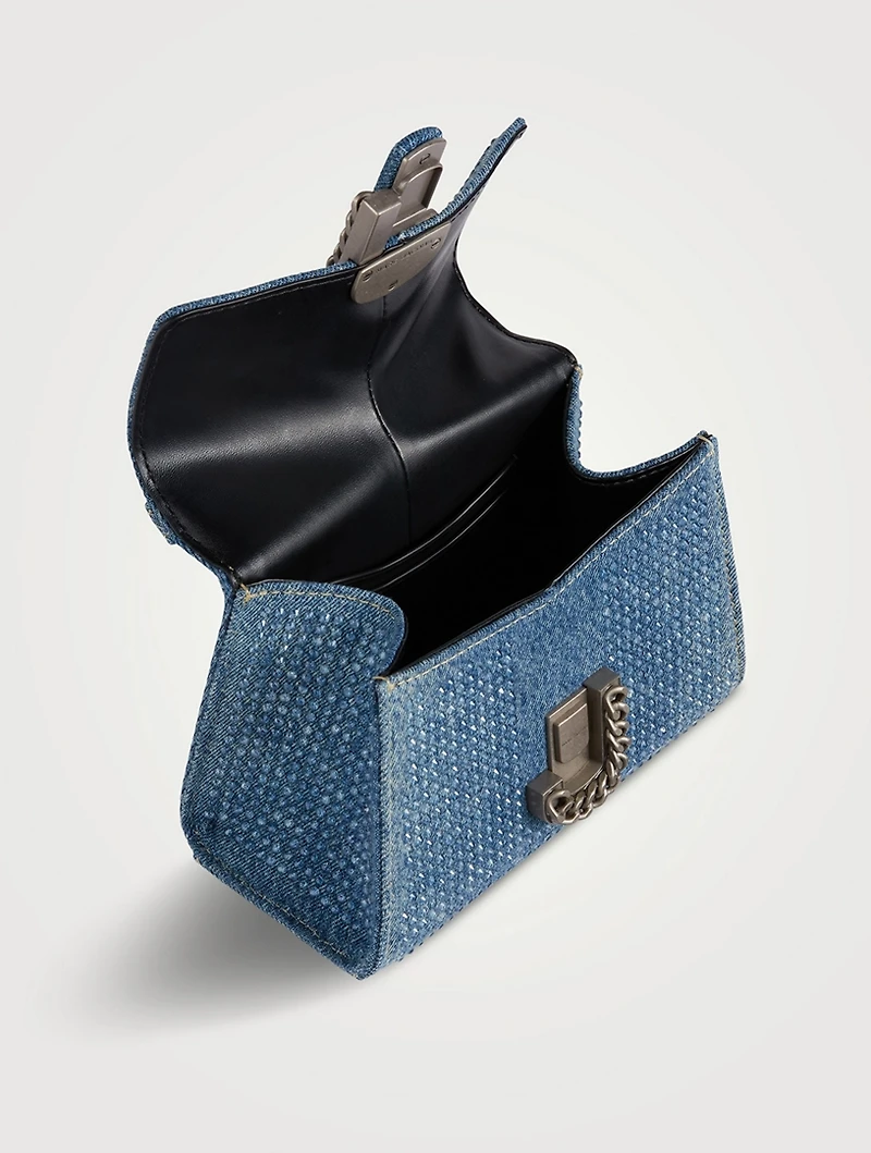 The Mini St. Marc Crystal Denim Top Handle Bag