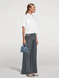 The Mini St. Marc Crystal Denim Top Handle Bag