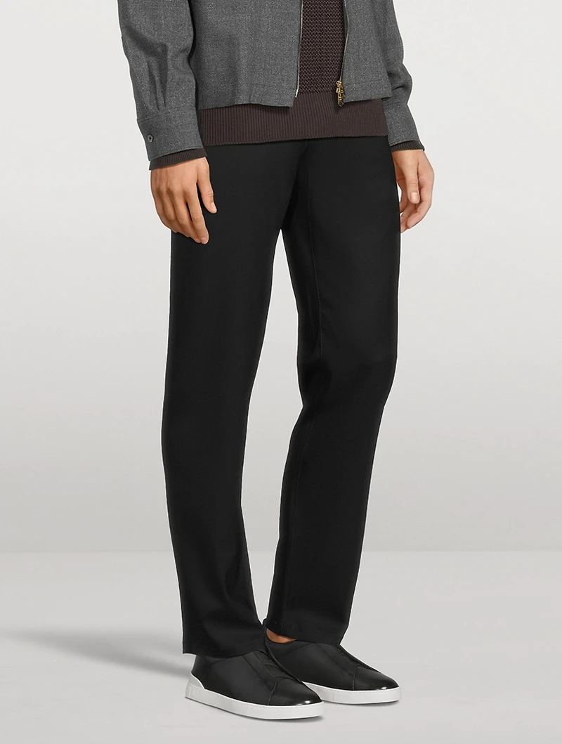 Wool Slim-Fit Pants