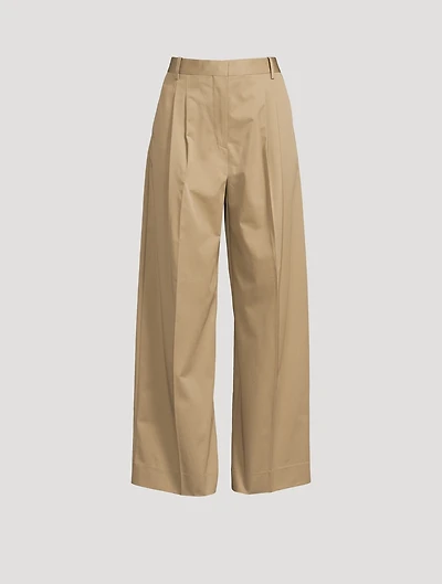 Pleated Wide-Leg Trousers