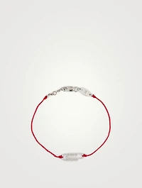 Trombone Paperclip 18K White Gold String Bracelet With Diamonds