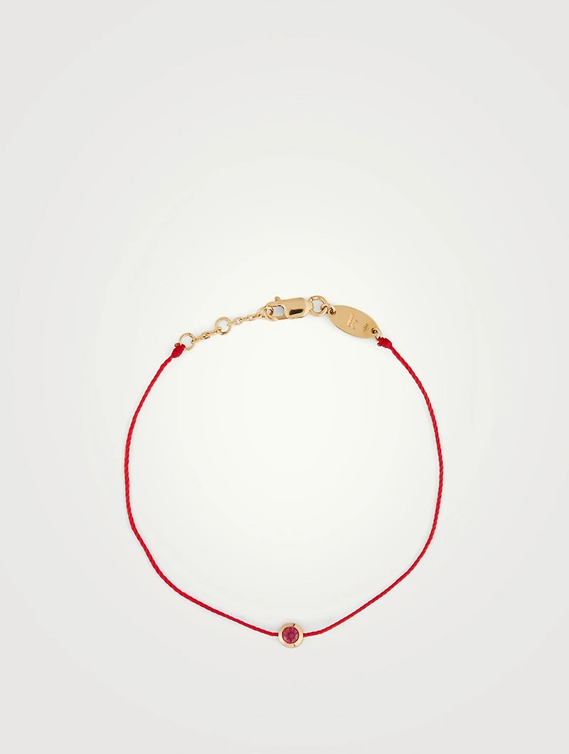 Pure Rubis 18K Gold String Bracelet With Ruby
