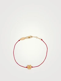 Mini Ryu Dragon 18K Gold String Bracelet With Diamonds