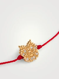 Mini Ryu Dragon 18K Gold String Bracelet With Diamonds