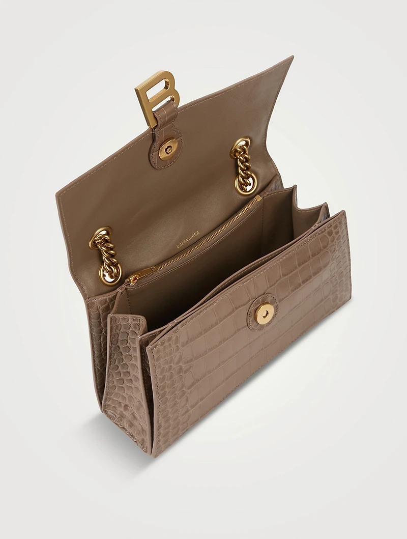Small Crush Croc-Embossed Leather Shoulder Bag
