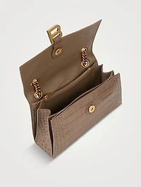 Small Crush Croc-Embossed Leather Shoulder Bag