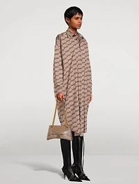 Small Crush Croc-Embossed Leather Shoulder Bag