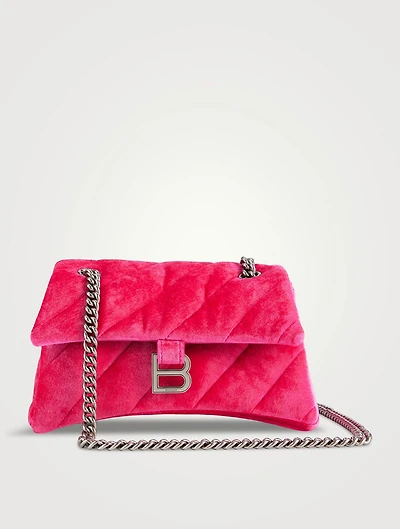 Small Crush Quilted Velvet Shoulder Bag