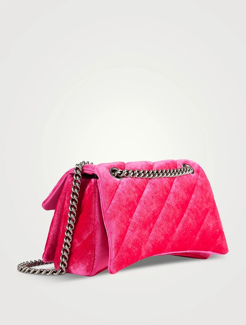 Small Crush Quilted Velvet Shoulder Bag