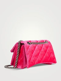 Small Crush Quilted Velvet Shoulder Bag