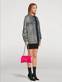 Small Crush Quilted Velvet Shoulder Bag
