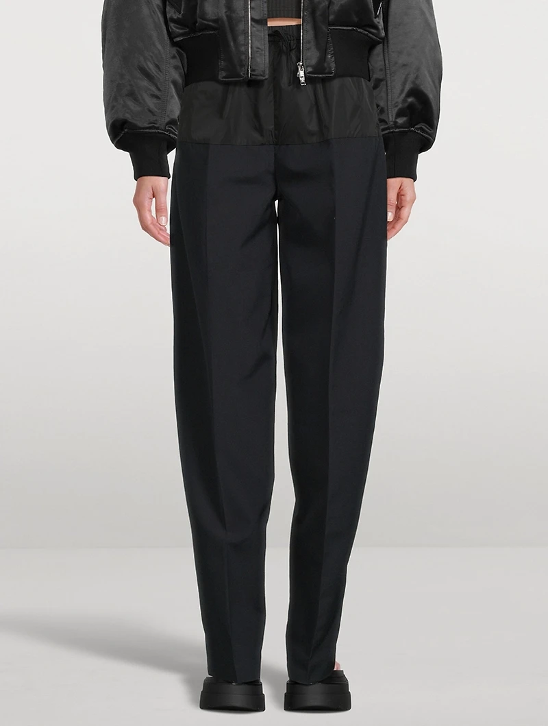 Articulated Crisp Nylon Trousers