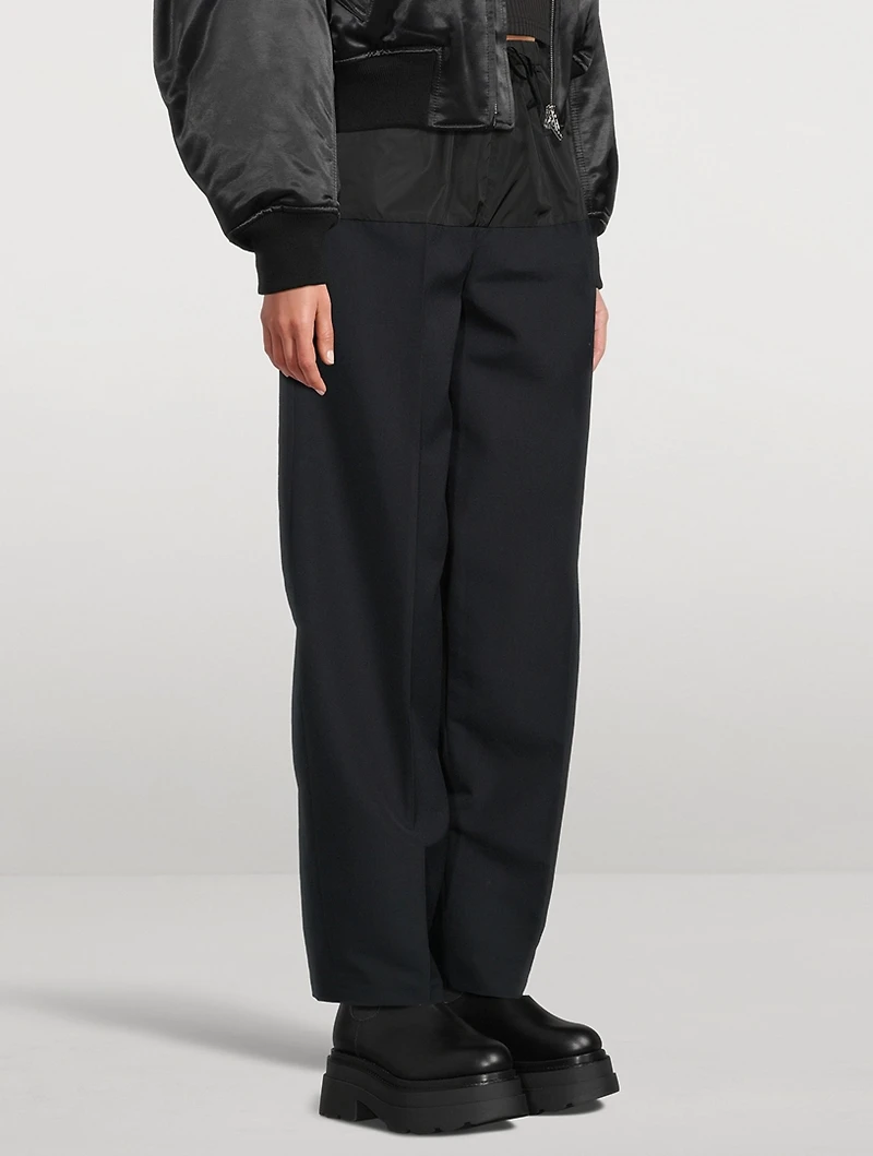 Articulated Crisp Nylon Trousers