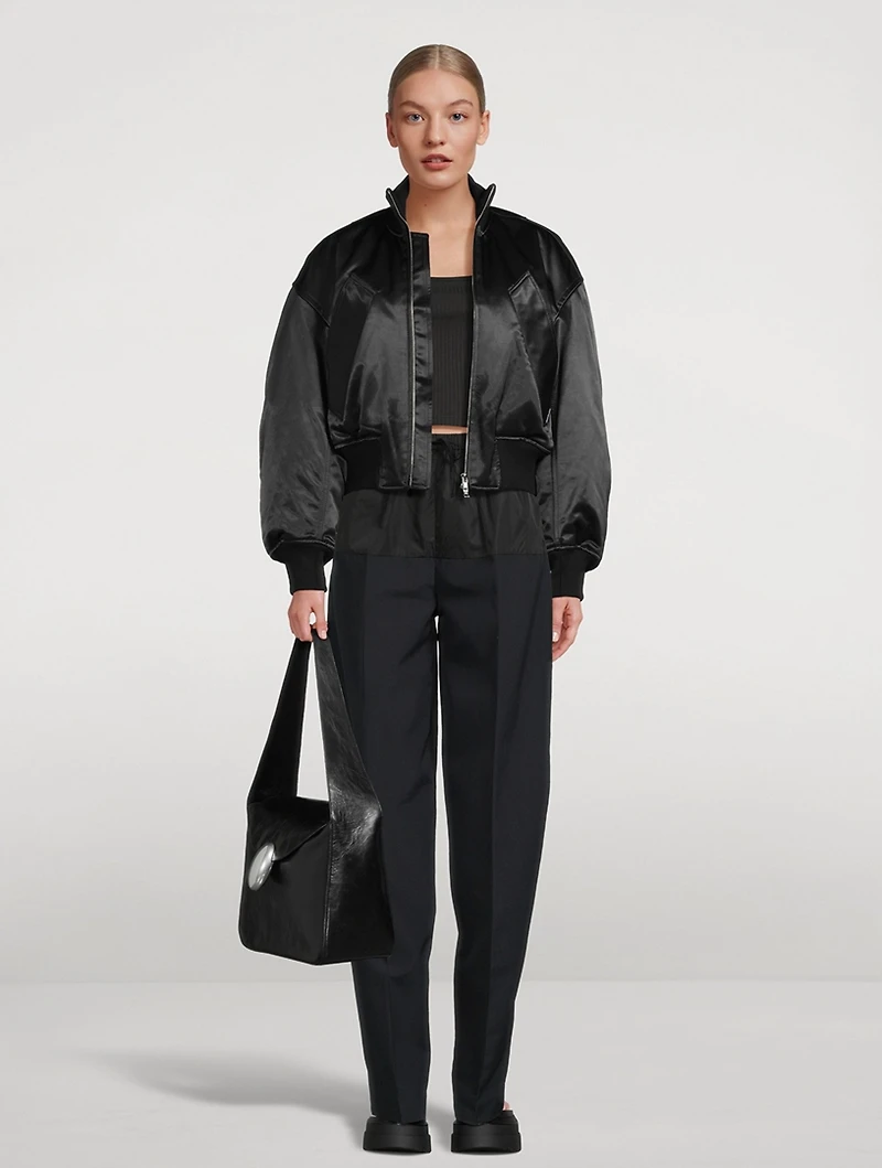 Articulated Crisp Nylon Trousers