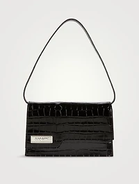 Mini Folder Croc-Embossed Leather Shoulder Bag