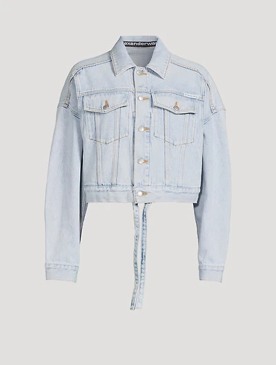 Drawstring Denim Jacket