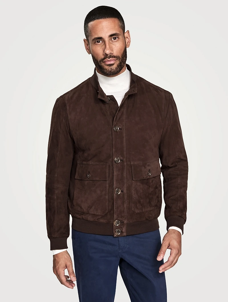 Leon Suede Bomber Jacket