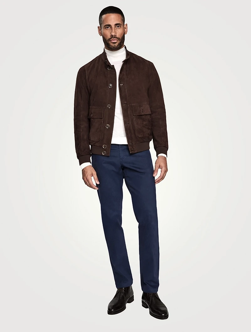 Leon Suede Bomber Jacket