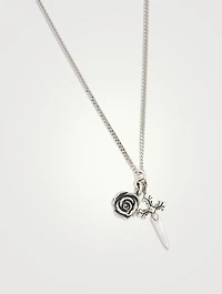 Dagger Rose Pendant Necklace