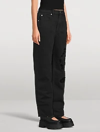 EZ Wavy Logo Straight-Leg Jeans
