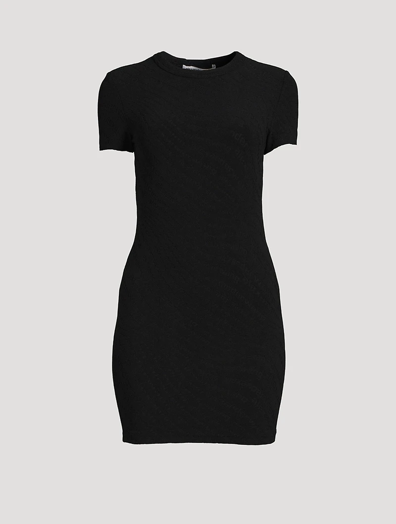 Logo Jacquard Stretch Mini Dress