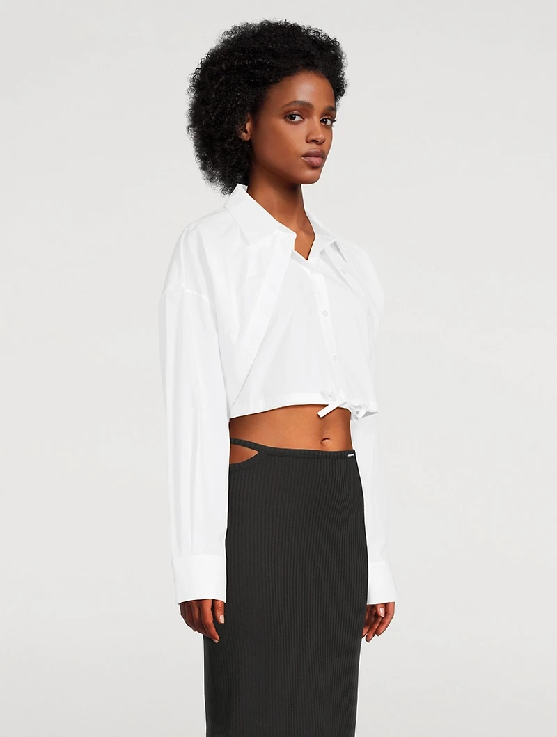 Double Layered Cropped Shirt