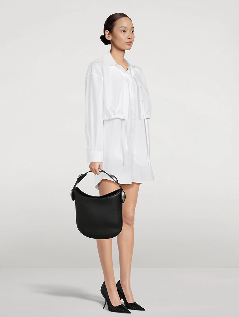 Layered Compact Cotton Shirt Dress