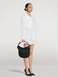 Layered Compact Cotton Shirt Dress