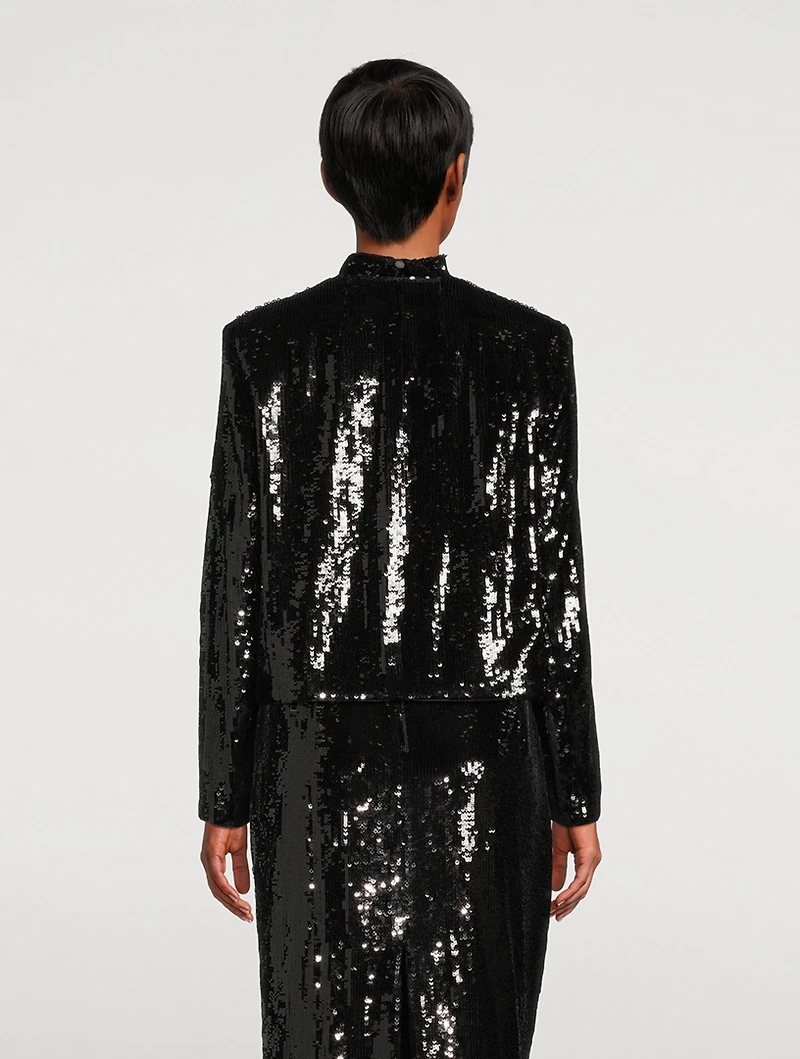 Recycled Sequin Cropped Jacket